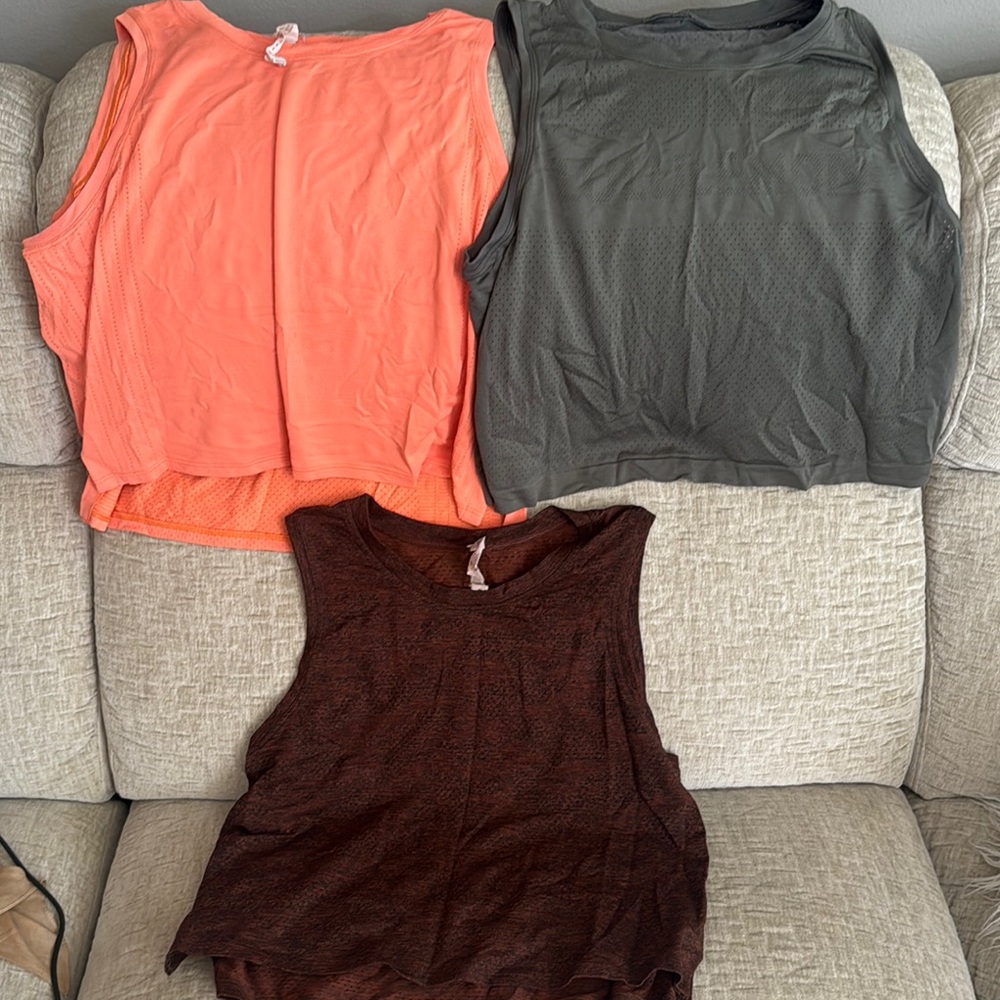 lululemon athletica Muscle Tees - Coral, Gray, Brown